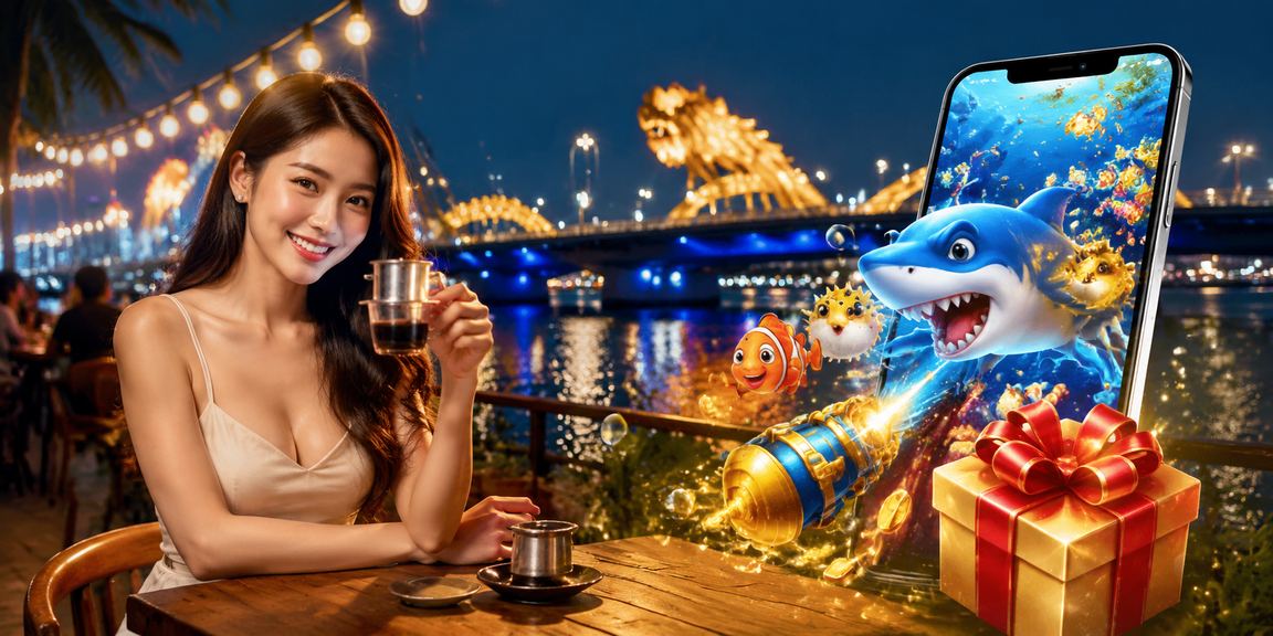 Người dùng tại Đà Nẵng chơi game bắn cá và tích điểm VIP trong không gian thư giãn