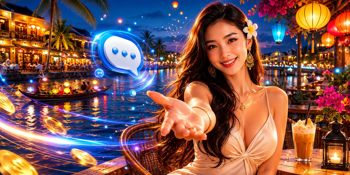 Du khách tại Hội An thư giãn và thử jackpot slots sau buổi tối tham quan phố cổ